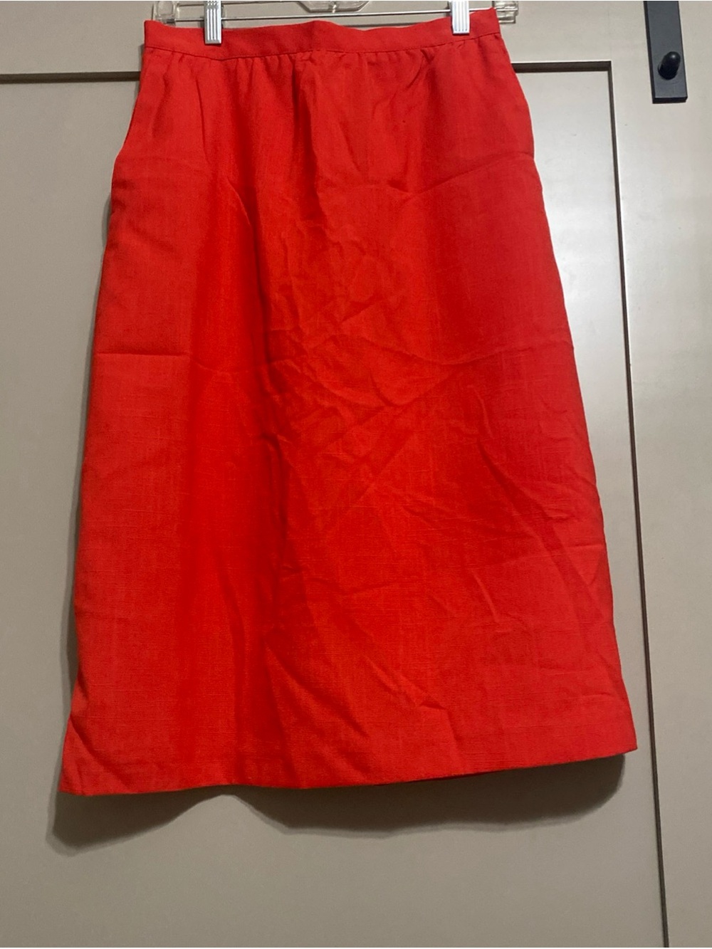 Vintage 70’s Bold Red Midi A-Line Skirt